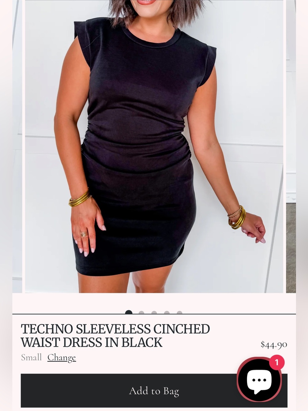 Cinched Dress in Black